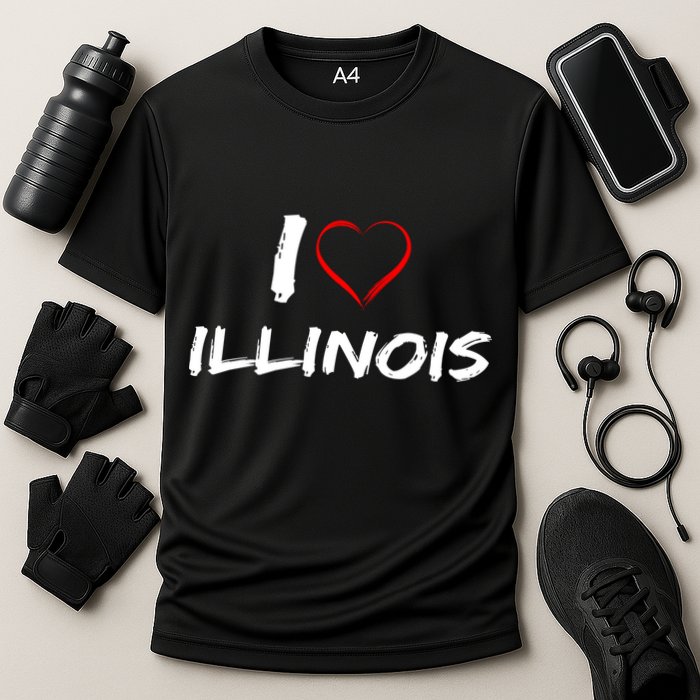 I Heart Illinois  Cooling Performance Crew T-Shirt