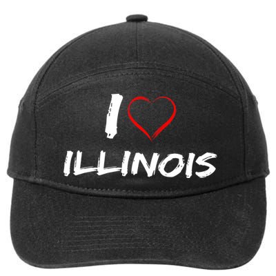 I Heart Illinois  7-Panel Snapback Hat