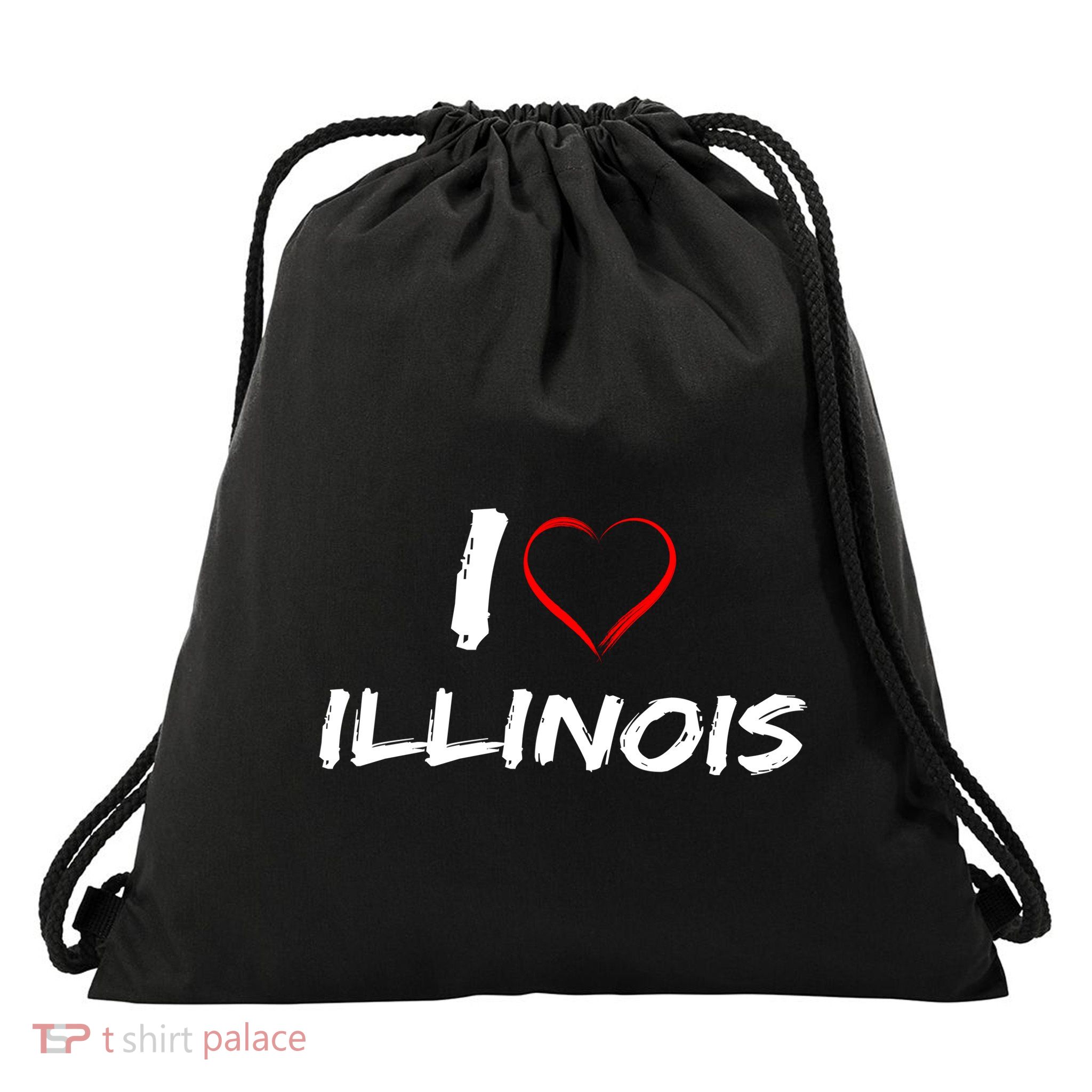 I Heart Illinois  Drawstring Bag