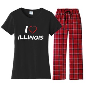 I Heart Illinois  Women's Flannel Pajama Set