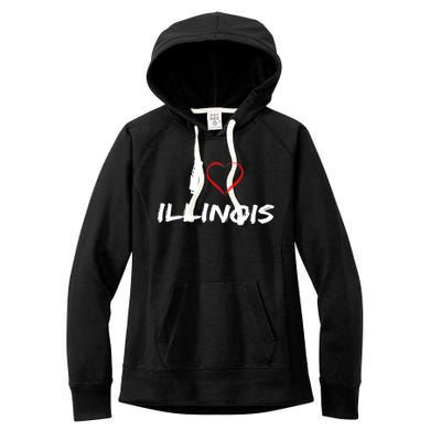 I Heart Illinois  Women's Fleece Hoodie