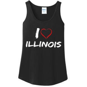 I Heart Illinois  Ladies Essential Tank