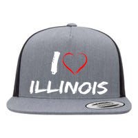 I Heart Illinois  Flat Bill Trucker Hat