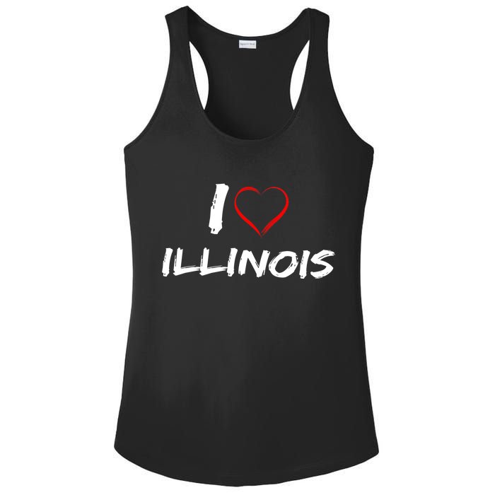 I Heart Illinois  Ladies PosiCharge Competitor Racerback Tank