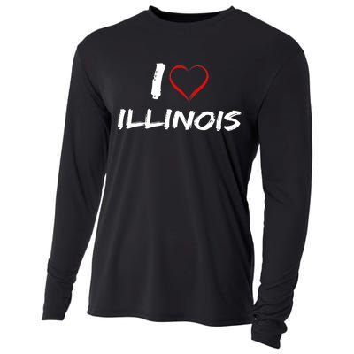 I Heart Illinois  Cooling Performance Long Sleeve Crew