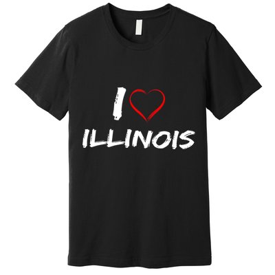 I Heart Illinois  Premium T-Shirt