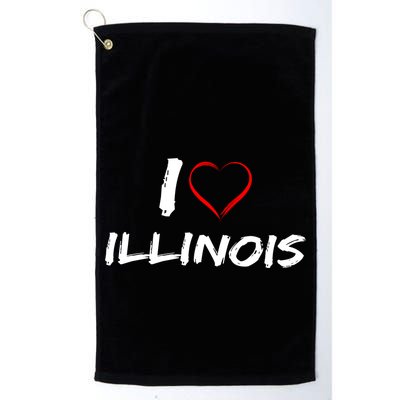 I Heart Illinois  Golf Towel
