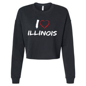 I Heart Illinois  Cropped Pullover Crew