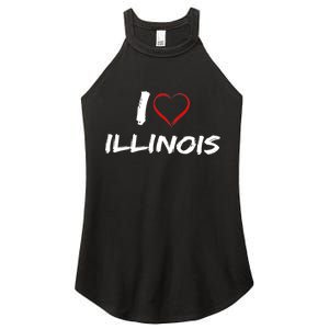 I Heart Illinois  Women's Perfect Tri Rocker Tank