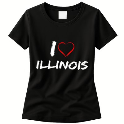 I Heart Illinois  Womens T-Shirt