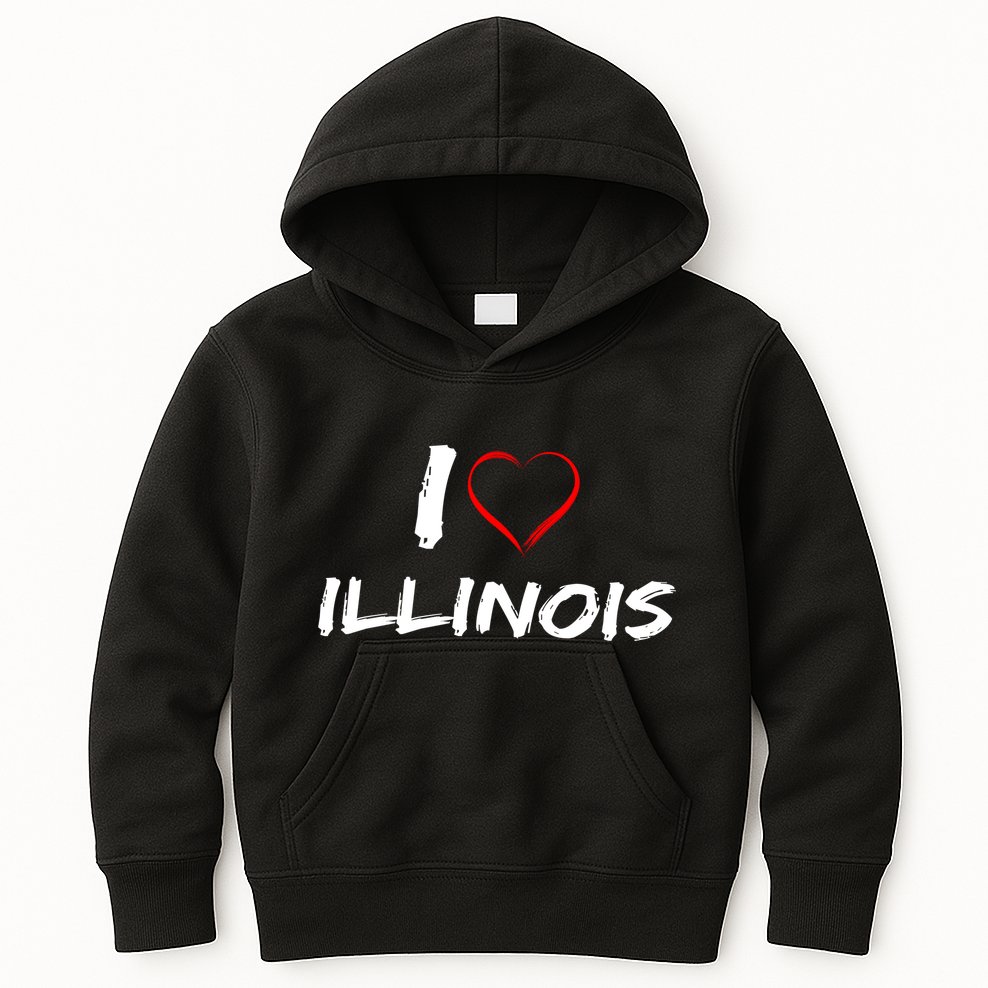 I Heart Illinois  Kids Hoodie