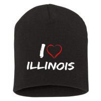 I Heart Illinois  Short Acrylic Beanie