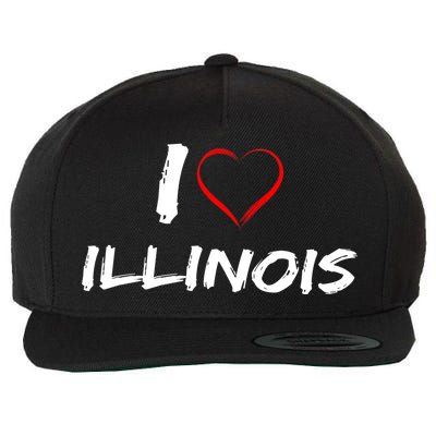 I Heart Illinois  Wool Snapback Cap