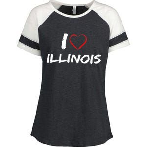 I Heart Illinois  Enza Ladies Jersey Colorblock Tee