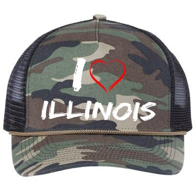 I Heart Illinois  Retro Rope Trucker Hat Cap