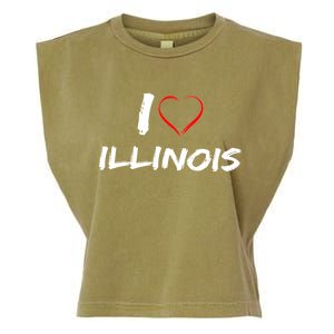 I Heart Illinois  Garment-Dyed Women's Muscle Tee