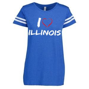 I Heart Illinois  Enza Ladies Jersey Football T-Shirt