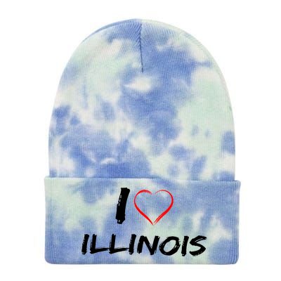 I Heart Illinois  Tie Dye 12in Knit Beanie