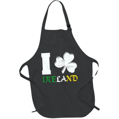 I Heart Ireland Irish Clover Full-Length Apron With Pockets