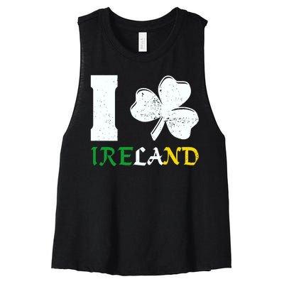 I Heart Ireland Irish Clover Women's Racerback Cropped Tank