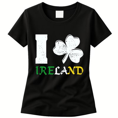 I Heart Ireland Irish Clover Womens T-Shirt