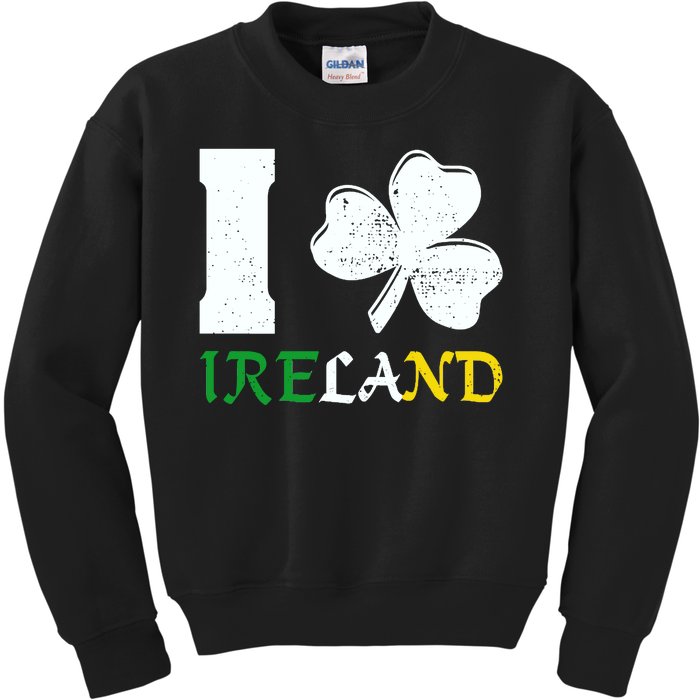 I Heart Ireland Irish Clover Kids Sweatshirt