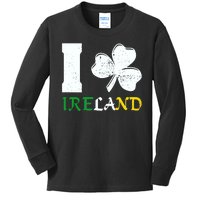 I Heart Ireland Irish Clover Kids Long Sleeve Shirt