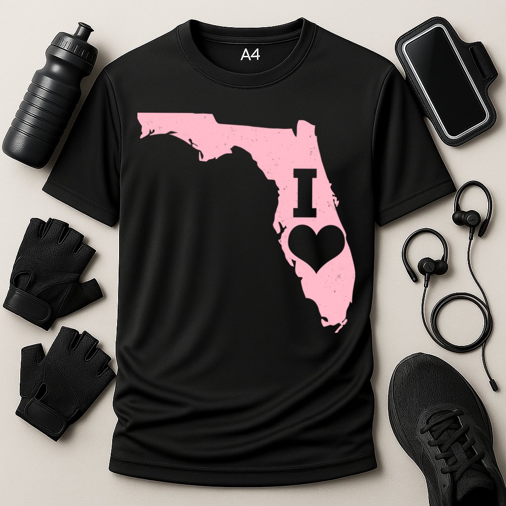 I Heart Love Florida State Cooling Performance Crew T-Shirt
