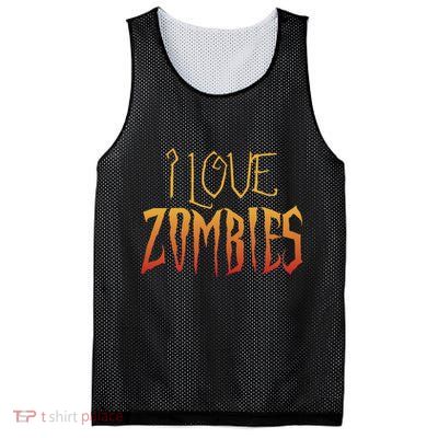 I Heart love Zombies Mesh Reversible Basketball Jersey Tank