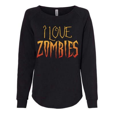 I Heart love Zombies Womens California Wash Sweatshirt