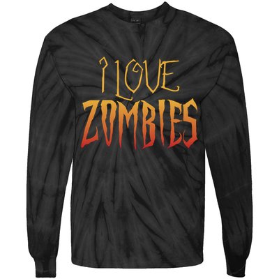 I Heart love Zombies Tie-Dye Long Sleeve Shirt