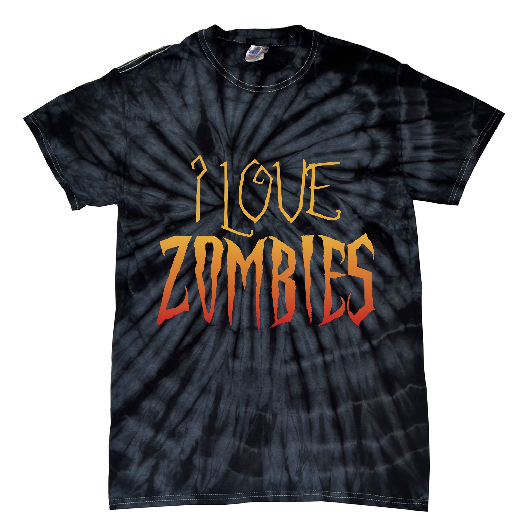 I Heart love Zombies Tie-Dye T-Shirt
