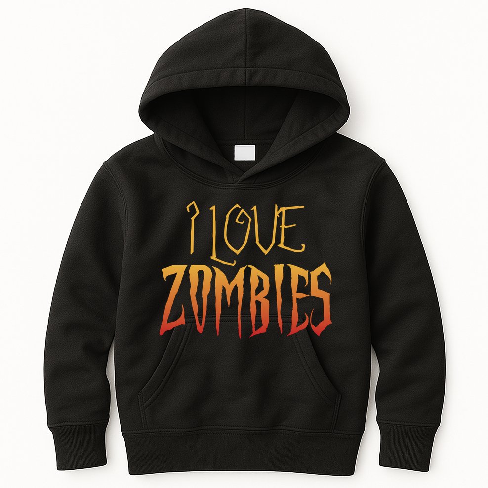 I Heart love Zombies Kids Hoodie