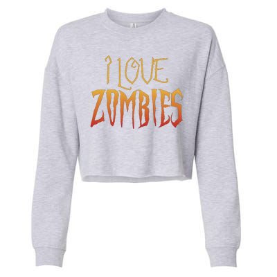 I Heart love Zombies Cropped Pullover Crew