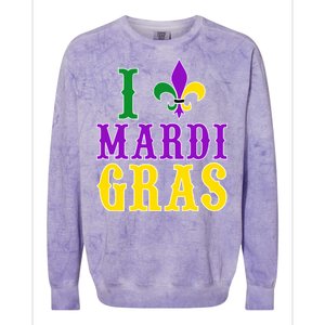 I Heart Mardi Gras Colorblast Crewneck Sweatshirt