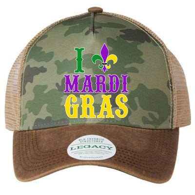 I Heart Mardi Gras Legacy Tie Dye Trucker Hat