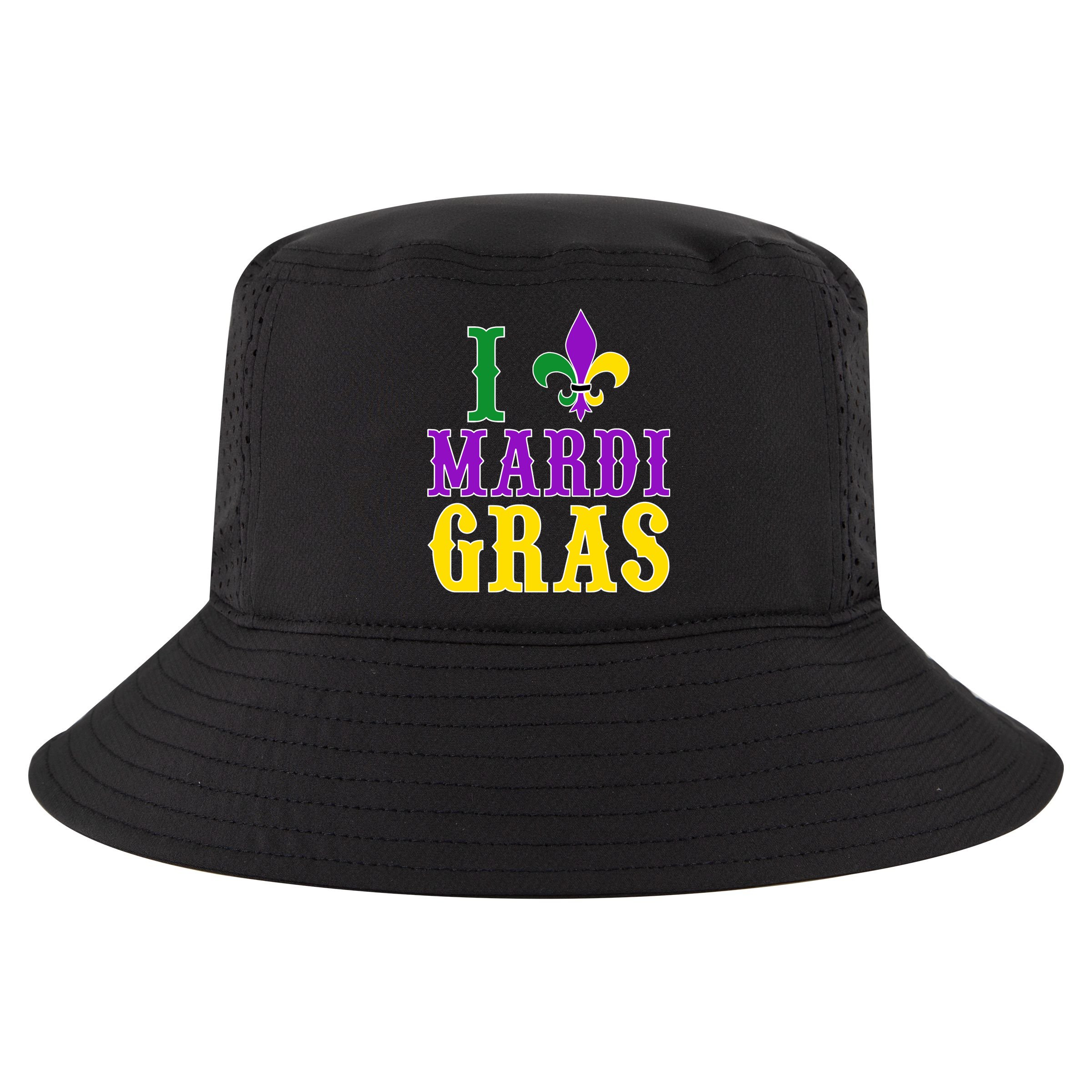 I Heart Mardi Gras Cool Comfort Performance Bucket Hat