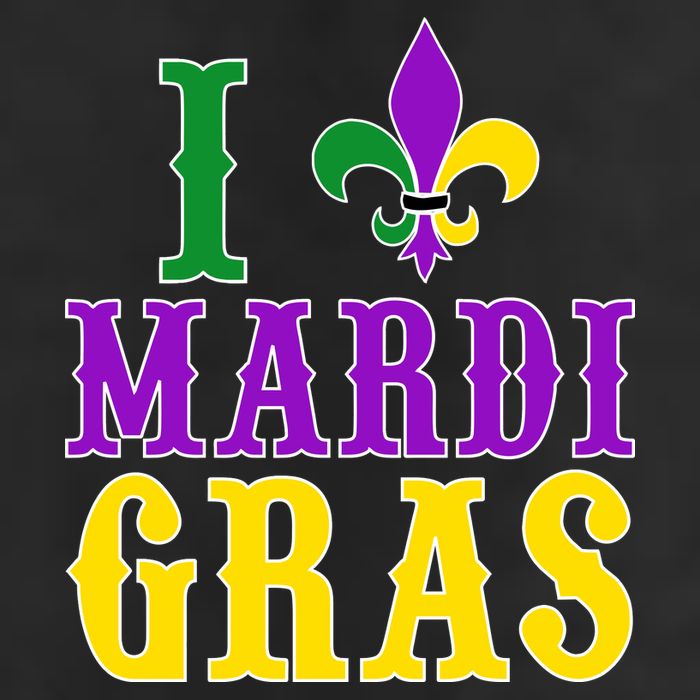 I Heart Mardi Gras 7 Panel Mesh Trucker Snapback Hat
