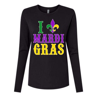 I Heart Mardi Gras Womens Cotton Relaxed Long Sleeve T-Shirt