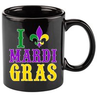 I Heart Mardi Gras 11oz C Handle Ceramic Mug