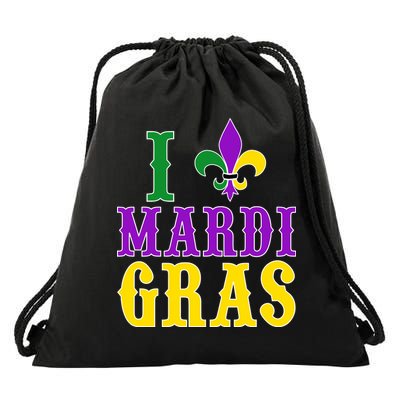 I Heart Mardi Gras Drawstring Bag