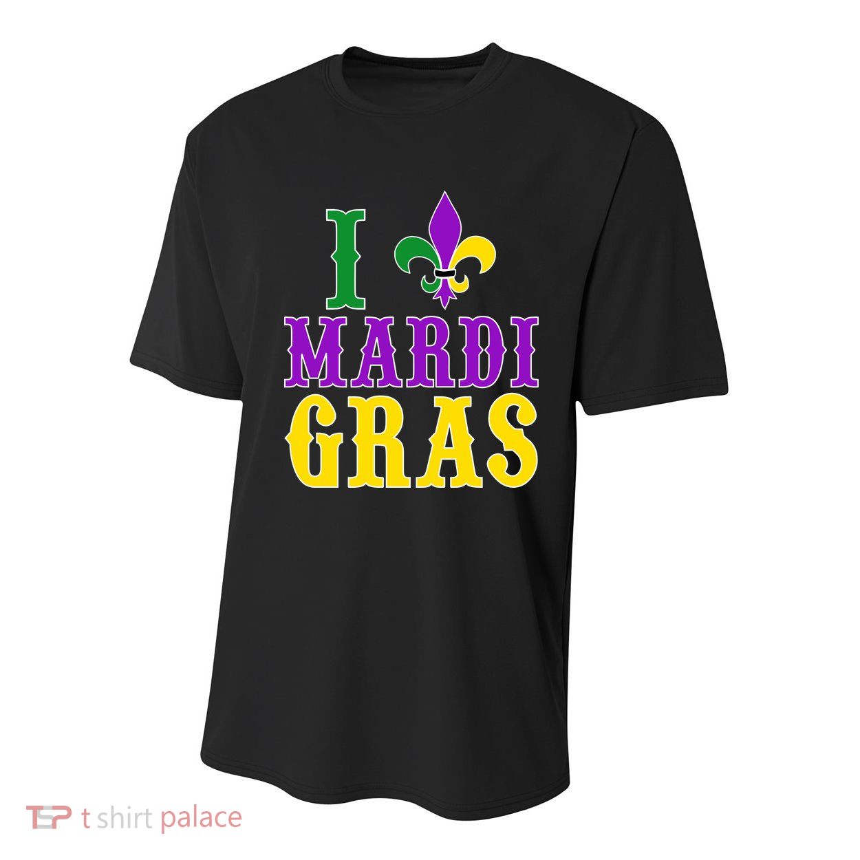 I Heart Mardi Gras Youth Performance Sprint T-Shirt