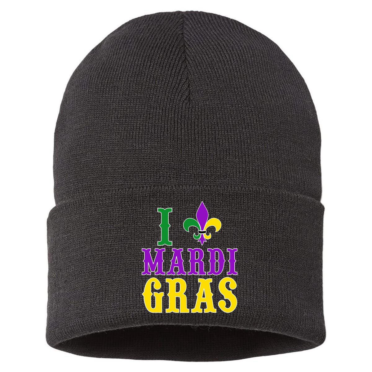 I Heart Mardi Gras Sustainable Knit Beanie