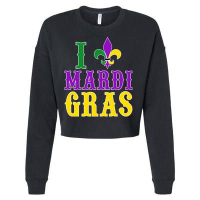I Heart Mardi Gras Cropped Pullover Crew