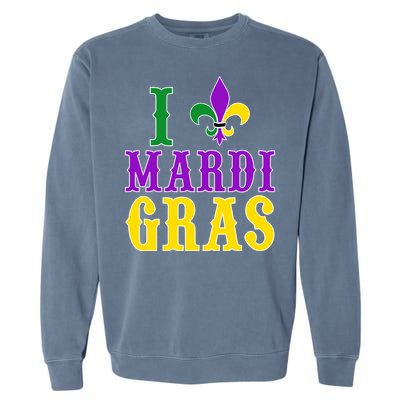 I Heart Mardi Gras Garment-Dyed Sweatshirt