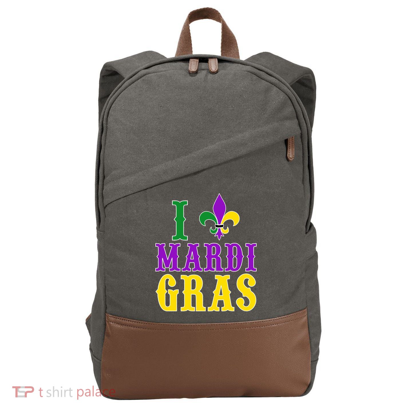 I Heart Mardi Gras Cotton Canvas Backpack