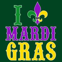 I Heart Mardi Gras Button
