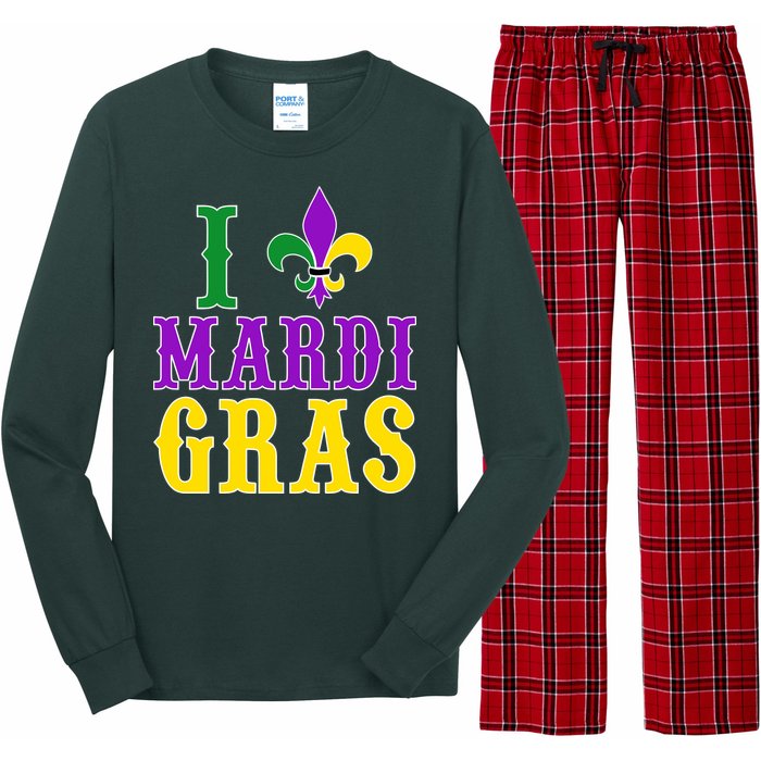 I Heart Mardi Gras Long Sleeve Pajama Set