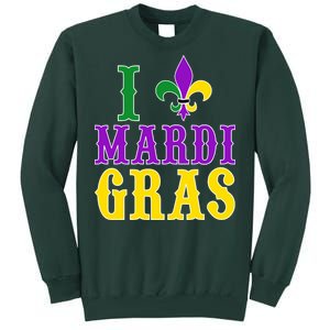 I Heart Mardi Gras Tall Sweatshirt