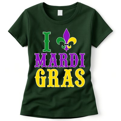 I Heart Mardi Gras Womens T-Shirt